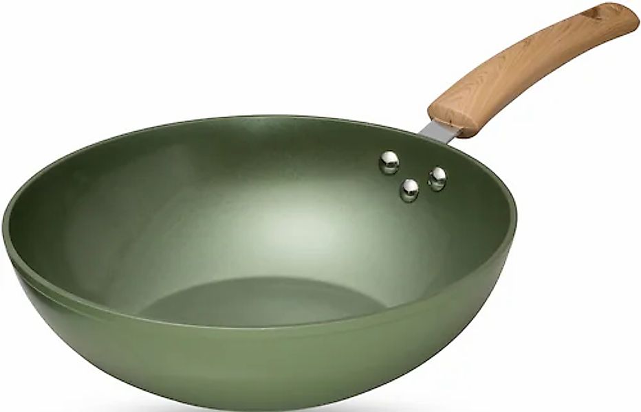 JUST VEGAN Wok »CeraVegan« Aluminium 1 Stk. tlg. Pflanzliche Keramikbeschic günstig online kaufen