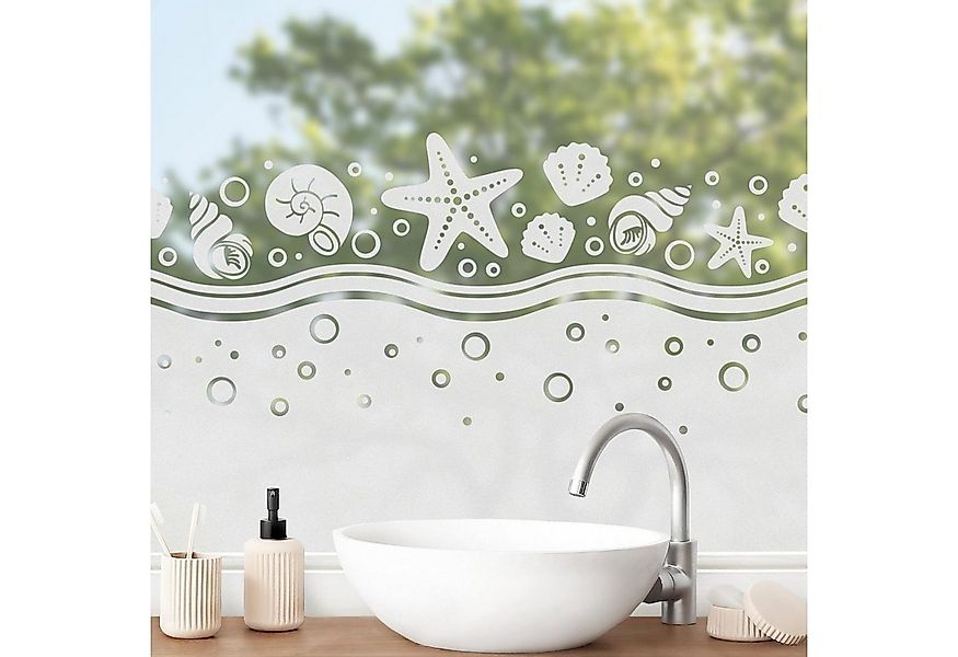 Bilderdepot24 Fensterfolie statisch haftend Motiv Fensterdeko Muscheln Bord günstig online kaufen
