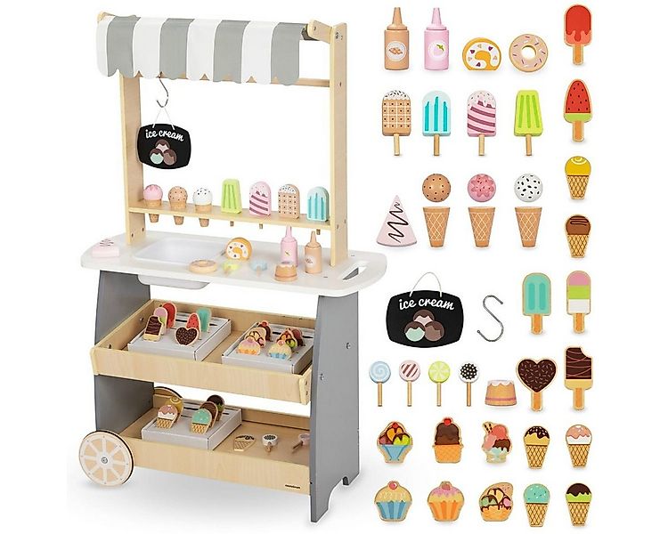 Mamabrum Kinder-Küchenset Holz-Eiswagen auf Rädern - Kinderspielzeug günstig online kaufen