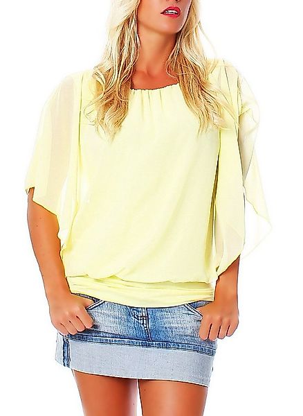 malito more than fashion Chiffonbluse malito Damen Bluse im Fledermaus Look günstig online kaufen