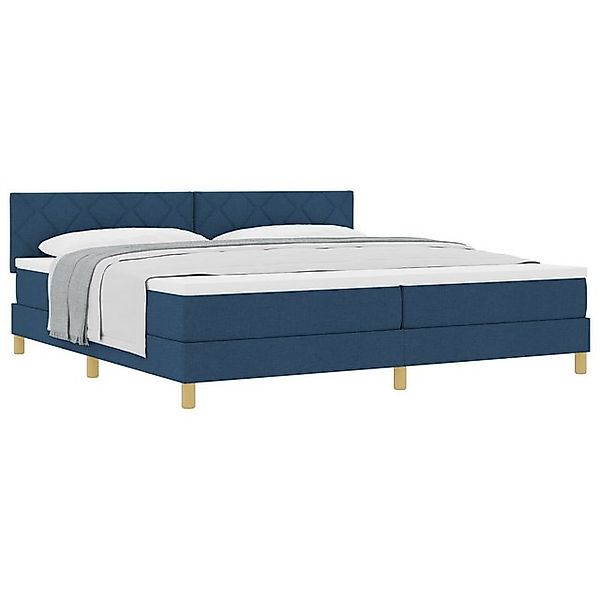 vidaXL Bett Boxspringbett mit Matratze Blau 200x200 cm Stoff (1-tlg) günstig online kaufen