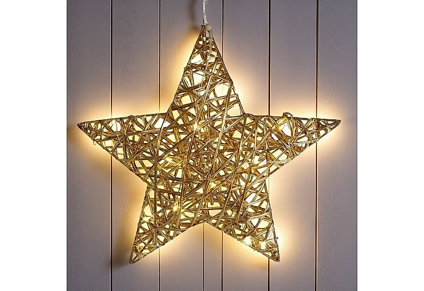 Spetebo LED-Dekofigur Leuchtfigur mit Goldband umwickelt warm weiß (Anzahl, günstig online kaufen