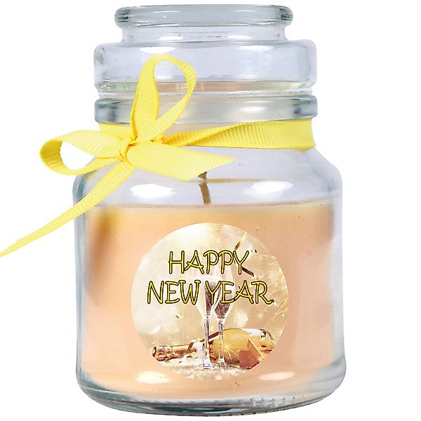 HS Candle Duftkerze im Glas "Neujahr" (1-tlg), Vanille, Ø7xH10cm, Brenndaue günstig online kaufen