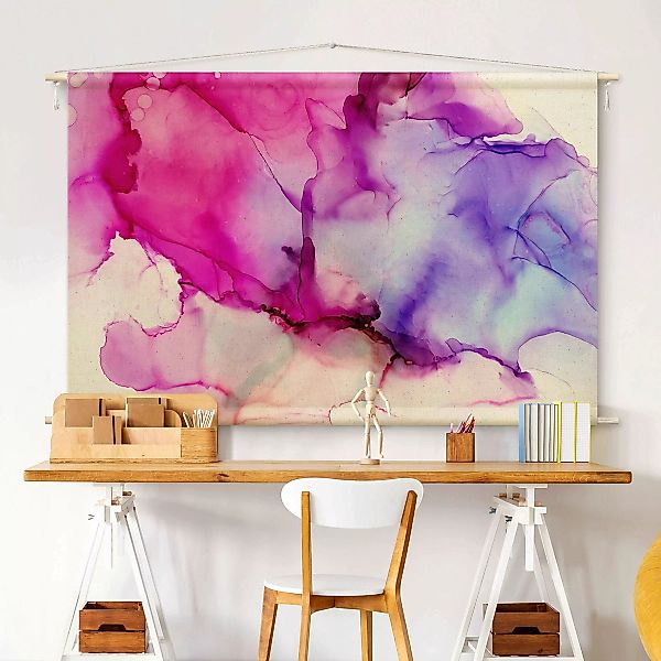 Wandteppich Farbkomposition in Pink und Lila günstig online kaufen