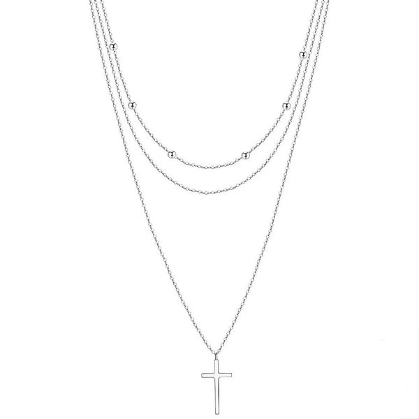 Runde Perlé Kette mit Anhänger Layerkette günstig online kaufen