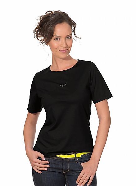 Trigema T-Shirt "TRIGEMA T-Shirt DELUXE Baumwolle mit Kristallsteinen", 1 S günstig online kaufen