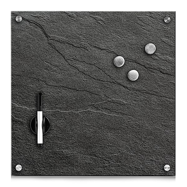 Zeller Memoboard Schiefer Glas 40 cm x 40 cm x 1,6 cm Anthrazit günstig online kaufen