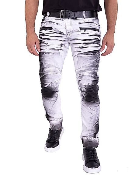 KINGZ Slim-fit-Jeans Herren Slim Fit Designer günstig online kaufen