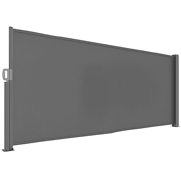 Outsunny Seitenmarkise Aluminium Polyester Dunkelgrau 300L x 140H cm günstig online kaufen