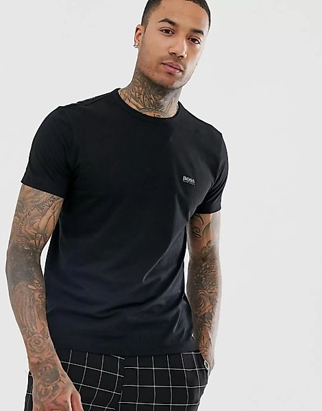 BOSS Athleisure – Schwarzes T-Shirt mit Logo vorn und hinten günstig online kaufen