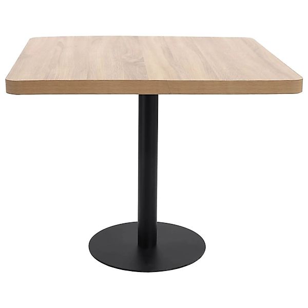 vidaXL BistRotisch Hellbraun 80x80 cm MDF Schwarz günstig online kaufen