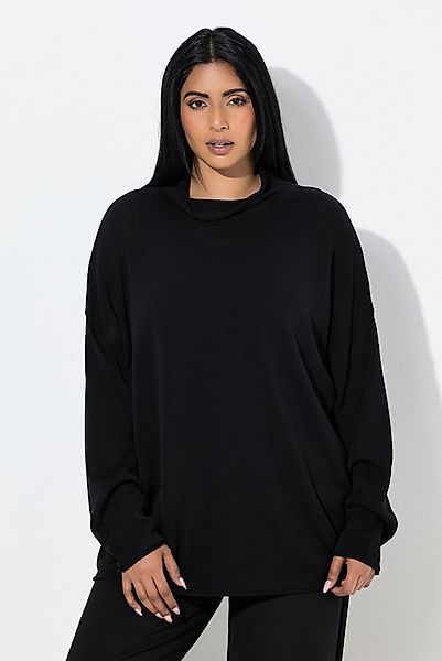 Ulla Popken Longpullover Pullover Rollkanten Boxy Stehkragen Langarm günstig online kaufen