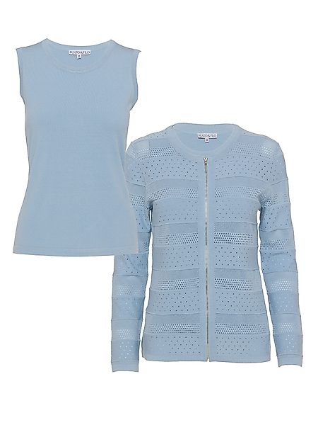 PUNTO & FILO 2-in-1-Strickjacke Twinset Shirt günstig online kaufen