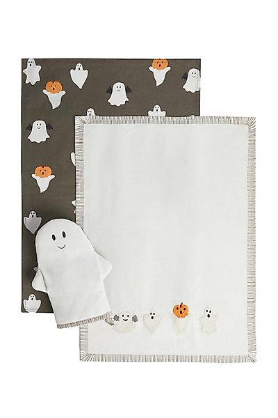 Next Geschirrtuch 3er-Set Geschirrtuch + Ofenhandschuh, Gespenst Gus, (3-tl günstig online kaufen