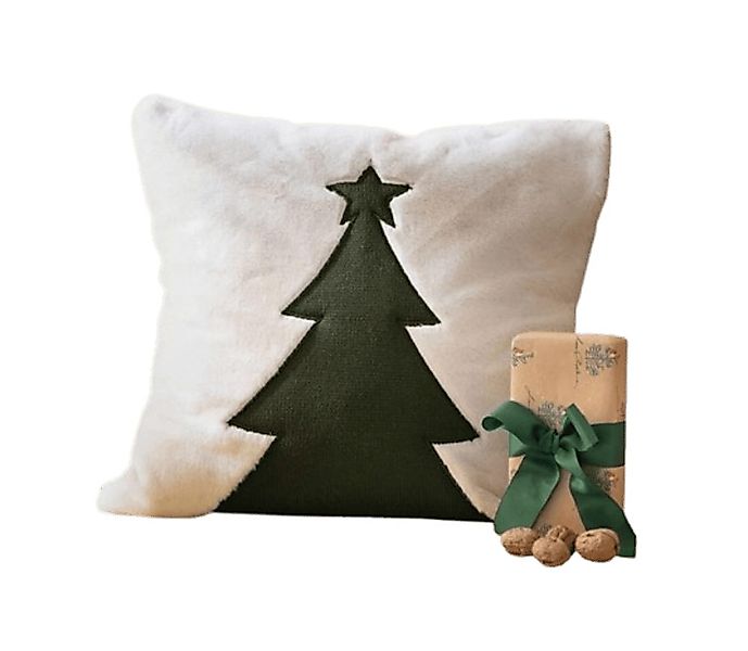Home-trends24.de Kissenhülle Tannenbaum Kunstfell Weihnachtsbaum 45x45cm günstig online kaufen