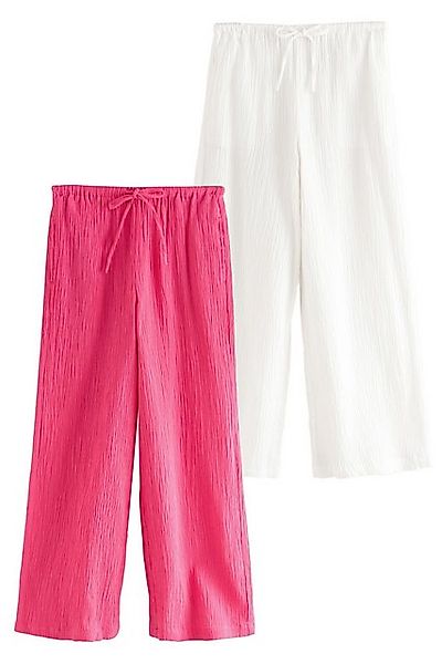 Next Stoffhose Strukturierte Hose mit weitem Bein, 2er-Pack (2-tlg) günstig online kaufen