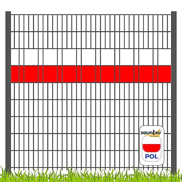 zaunzu Sichtschutz Fanartikel für Polen Doppelstabmatten Volle Streifenbrei günstig online kaufen