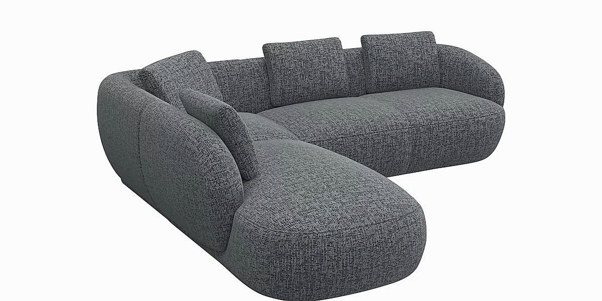 FLEXLUX Ecksofa »Torino, rund, L-Form, Sofa-Ecke mit Ottomane«, Modernes, o günstig online kaufen