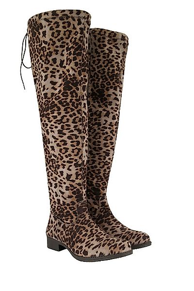 Ulla Popken Overknee-Stiefel XL-Schaft Leomuster Zipper Stiefel günstig online kaufen