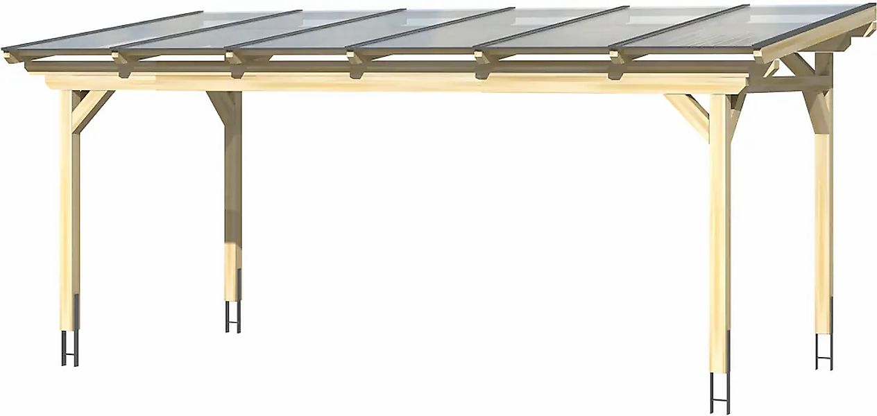 Skan Holz Terrassenüberdachung Sanremo 648 x 350 cm Leimholz Weiß günstig online kaufen