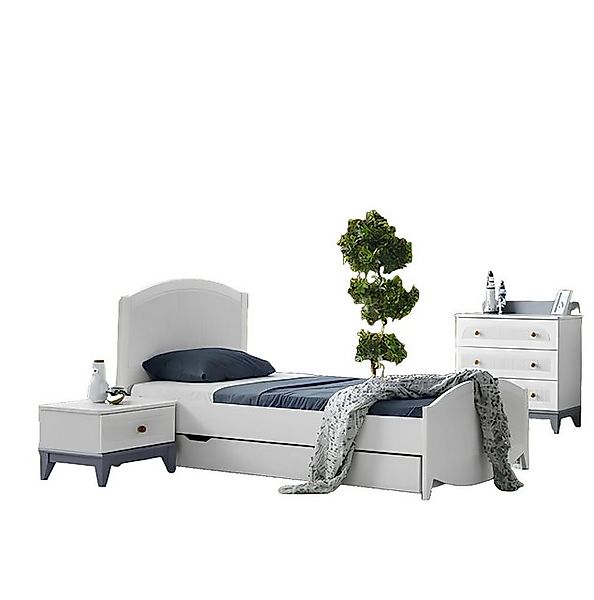 JVmoebel Bett Luxus Modern Kinderzimmer Set Besteht aus Bett+Nachttisch+Kom günstig online kaufen