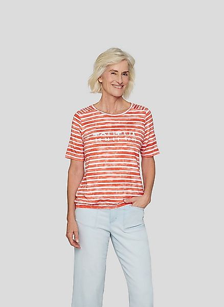 Rabe Rundhalsshirt im Streifen-Look und mit Nieten-Details günstig online kaufen