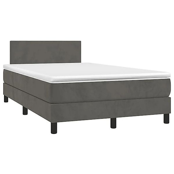 vidaXL Boxspringbett mit Matratze Dunkelgrau 120x190 cm Samt 3269826 günstig online kaufen