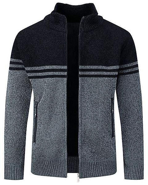 Allthemen Cardigan mit Stehkragen Grobstrick Strickjacke für Winter Strickp günstig online kaufen