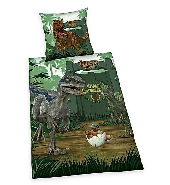 Herding Jugendbettwäsche 135x200cm Jurassic World Camp Cretaceous, Renforcé günstig online kaufen
