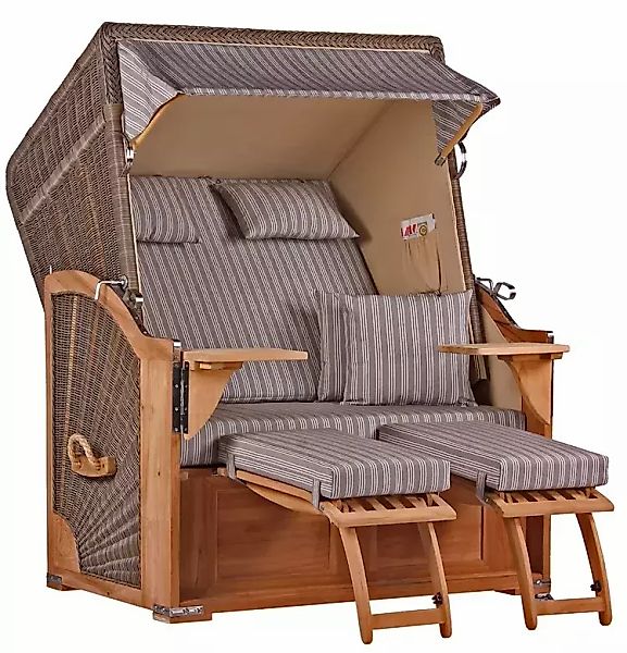 Strandkorb Nordstrand Teak PE grey Dessin 501 günstig online kaufen