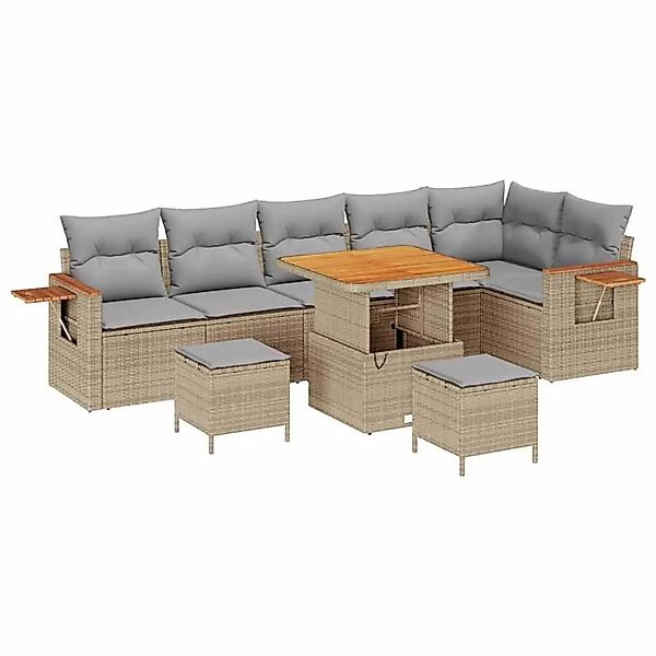 vidaXL Gartensofa-Set mit Kissen 11 Stk Beige und Hellgrau Poly-Rattan 3365 günstig online kaufen