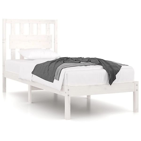 vidaXL Bett Massivholzbett Weiß Kiefer 90x200 cm günstig online kaufen