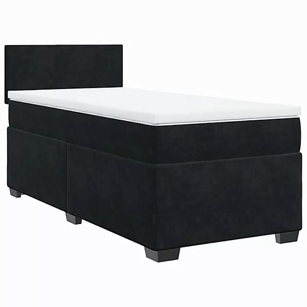 vidaXL Bett Boxspringbett mit Matratze Schwarz 80x200 cm Samt günstig online kaufen