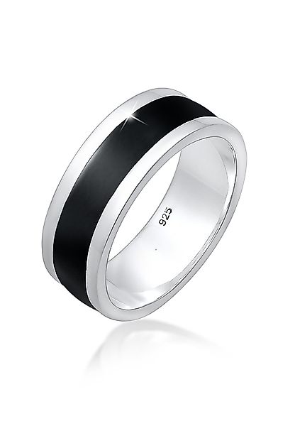 Kuzzoi Silberring Herren Bandring Emaille Casual günstig online kaufen