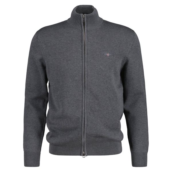 Gant Cardigan "CASUAL COTTON ZIP CARDIGAN" Mit Rippbündchen an Stehkragen, günstig online kaufen