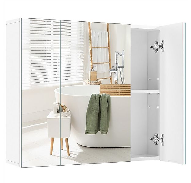 Yaheetech Spiegelschrank Hängeschrank Badezimmerschrank mit Spielgeltüren, günstig online kaufen