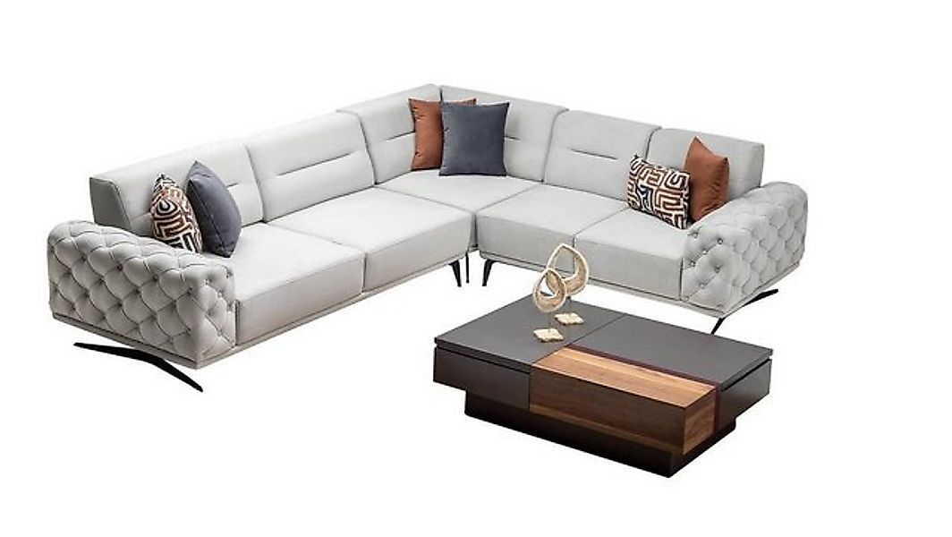 JVmoebel Ecksofa Weiß Sofa Polsterlandschaft Ecksofa Lounge Eckgarnitur, 3 günstig online kaufen