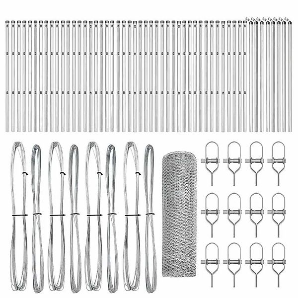 vidaXL Zaunpfosten Silber 100 x 0,6 m 25 mm Maschen Stahl 3353019 günstig online kaufen