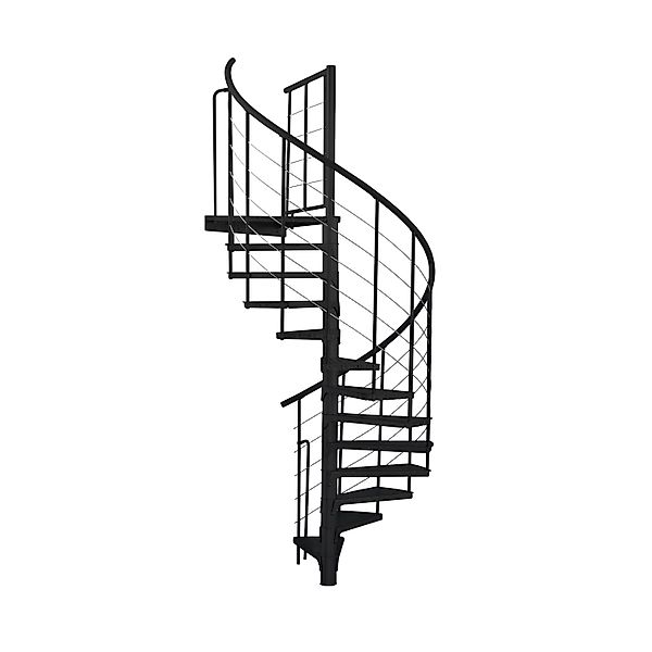 Minka Außentreppe Spino Zink Ø 180 cm Schwarz Geschosshöhe bis 305 cm günstig online kaufen