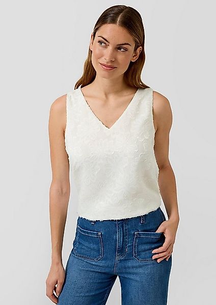 s.Oliver Blusentop Bluse Ärmelloses Chiffon-Top mit V-Ausschnitt und floral günstig online kaufen