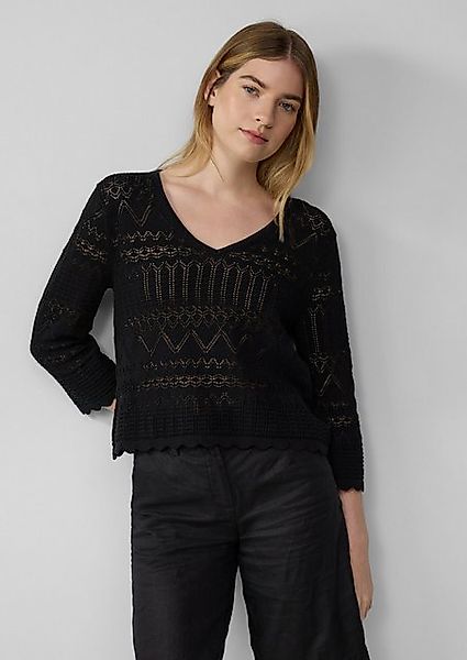 s.Oliver Strickpullover Ajour-Strickpullover mit 3/4-Ärmeln günstig online kaufen