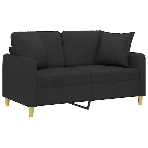 vidaXL 2-Sitzer-Sofa mit Zierkissen Schwarz 120 cm Stoff 3200905 günstig online kaufen