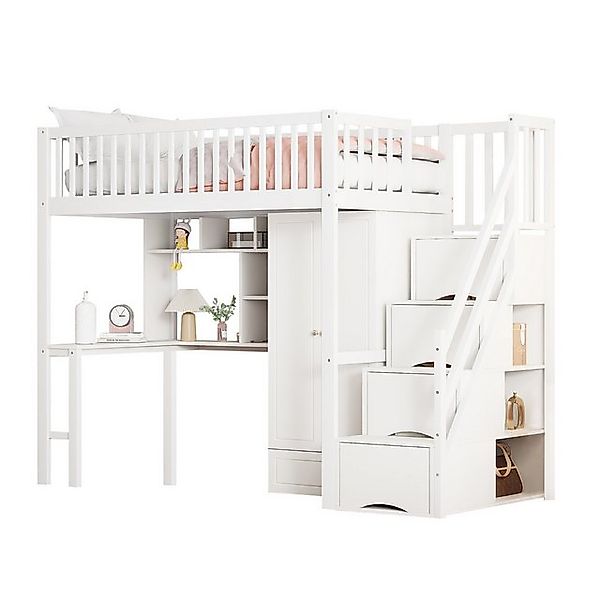 Gotagee Hochbett Bett 90x200cm Kinderbett Erwachsenenbett Etagenbett Holzbe günstig online kaufen