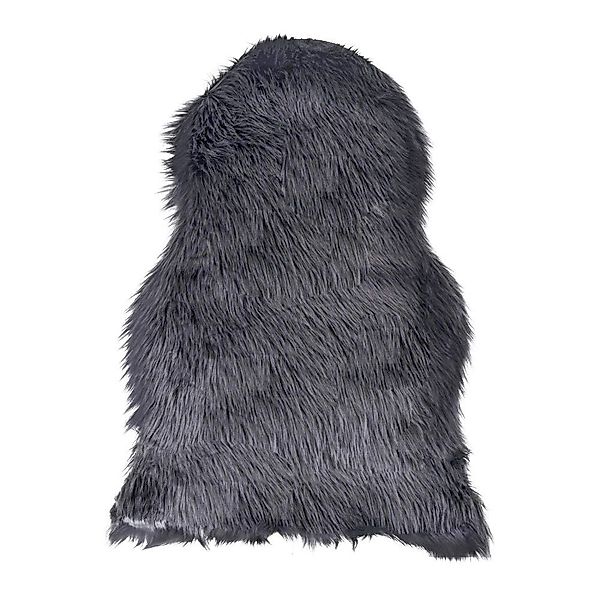 tinkaro Teppich Lammfell Künstlich Polyester Grau, günstig online kaufen