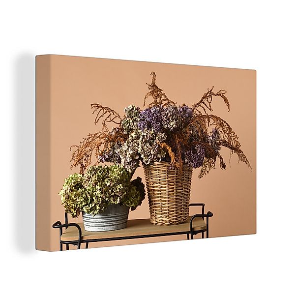 OneMillionCanvasses® Leinwandbild Getrocknete Blumen - Körbe günstig online kaufen