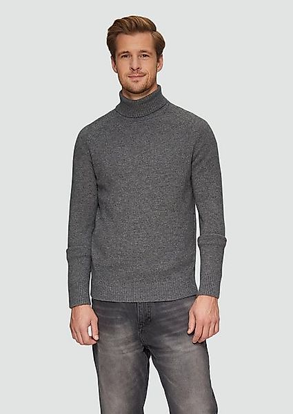 s.Oliver Strickpullover Rollkragenpullover aus reiner Wolle Rippblende günstig online kaufen