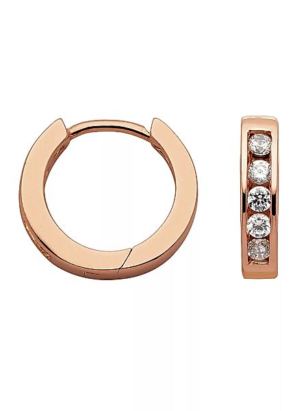 Adelia´s Paar Ohrhänger "925 Silber Ohrringe Creolen Ø 14,5 mm", mit Zirkon günstig online kaufen
