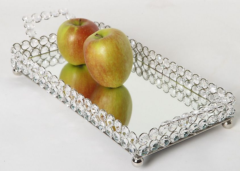 ARTRA Dekoschale Kristallschale Tablett "Vera" Alu Dekoration Rechteckig si günstig online kaufen