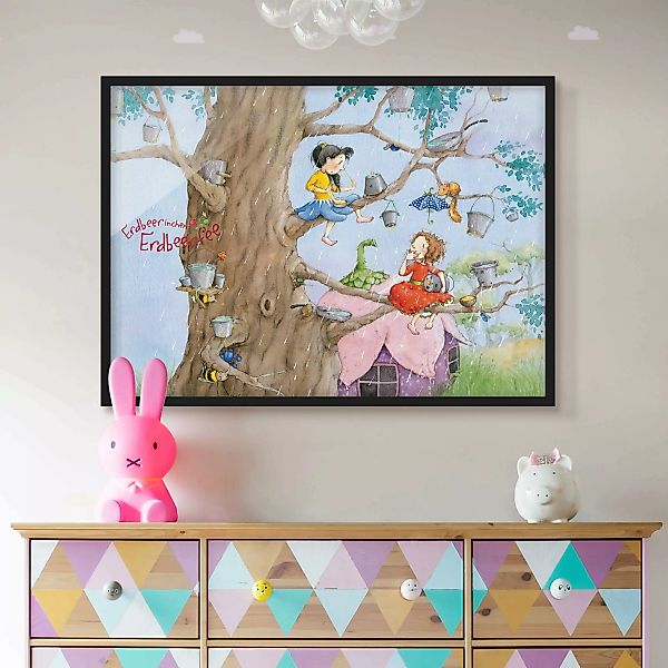 Bild mit Rahmen Kinderzimmer - Querformat Erdbeerinchen Erdbeerfee - Es Reg günstig online kaufen