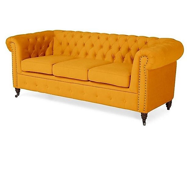 Xlmoebel Sofa Traditionelles Chesterfield Möbel Dreisitzer Sofa Stoffcouch günstig online kaufen